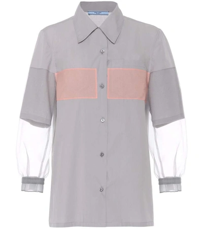 Prada Cotton Blouse In Grey