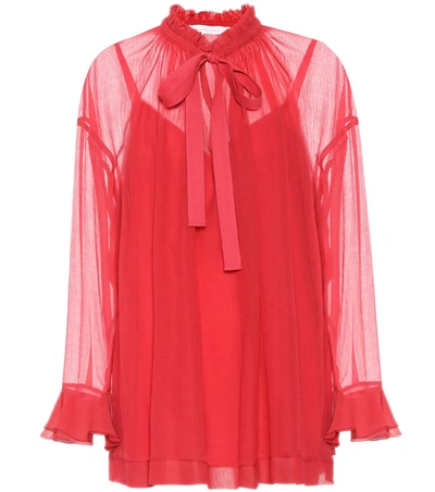 See By Chloé Cotton And Silk Blouse In Red
