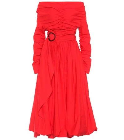Isa Arfen Cotton Poplin Dress In Red