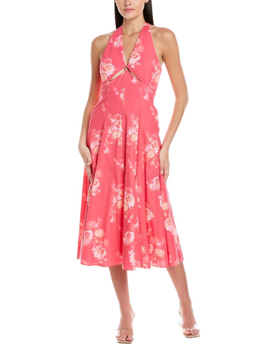 Garrie B Halter Midi Dress In Pink