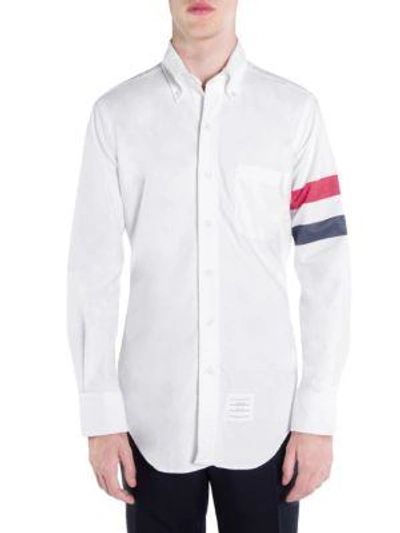 Thom Browne Classic Cotton Casual Button-down Shirt In Red White Blue
