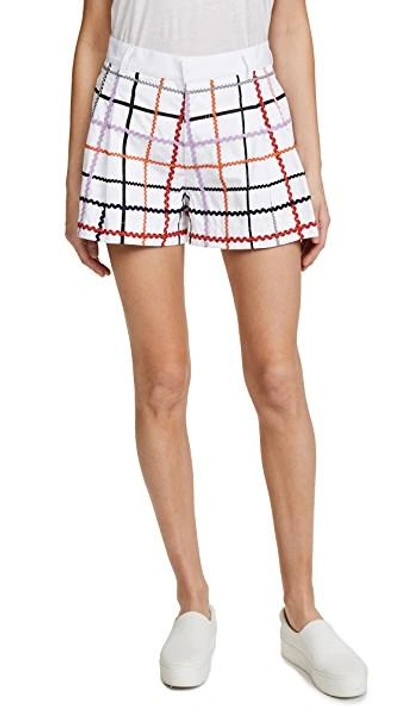 Ksenia Schnaider Checked Shorts In White/multi