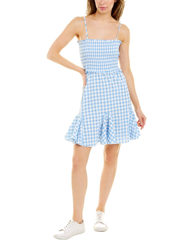 Avantlook Smocked Midi Dress In Blue