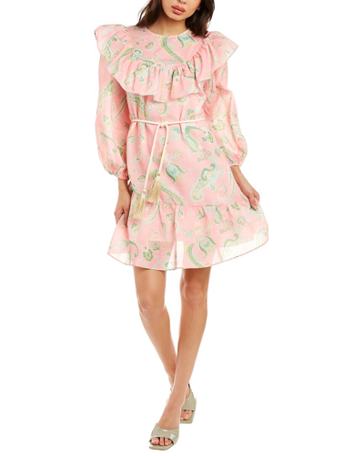 Beulah Belted Mini Dress In Pink