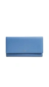 Smythson Panama Marshall Travel Wallet In Nile Blue