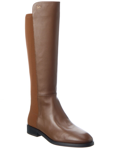 Stuart Weitzman Keelan City Leather To-the-knee Boot In Brown