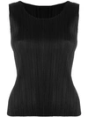 Issey Miyake Micro-pleated Tank Top In Black