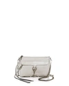 Rebecca Minkoff Mini Mac Leather Crossbody In Putty/silver