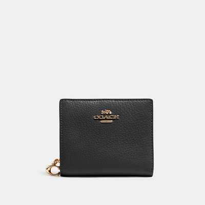 Coach Snap Wallet In Black