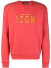 Dsquared2 Icon Red Embroidered Cotton Sweatshirt