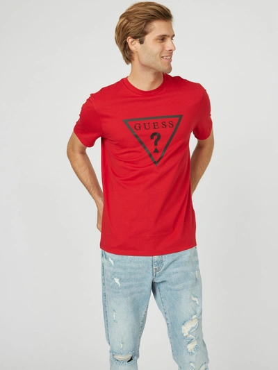 Guess Factory Bolton Logo Crew In Red