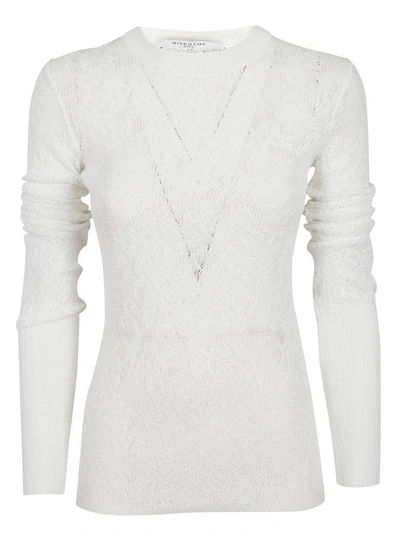 Givenchy Floral Knitted Top In Bianco