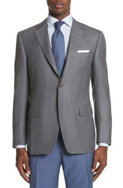Canali Classic Fit Houndstooth Wool Sport Coat In Blue