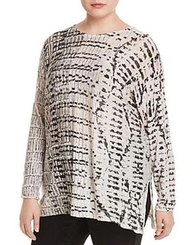 Nic And Zoe Plus Nic+zoe Plus Abstract-print Top In Multi