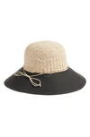 Helen Kaminski Kamali Cotton-brim Raffia Sun Hat In Natural/ Black