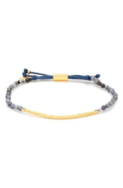 Gorjana Power Gemstone Beaded Bracelet In Iolite/ Gold