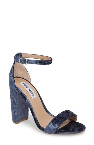 Steve Madden Carrson Sandal In Blue Velvet