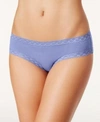 Natori Bliss Lace-trim Cotton Brief 156058 In Blue Aster