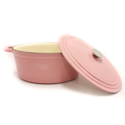 Berghoff Pink Neo Cast Iron 8 Qt. Oval Covered Casserole