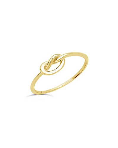 Sterling Forever Sterling Silver Thin Love Knot Ring In Gold