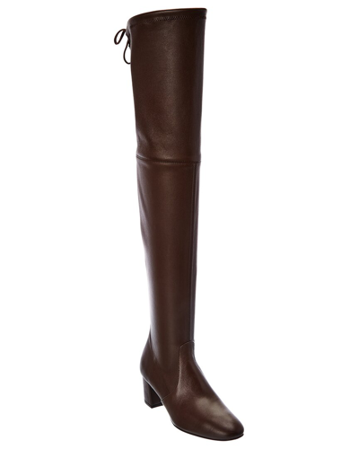 Stuart Weitzman Genna 60 Leather Boots In Brown