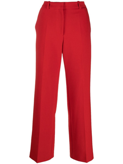 Maje Red Wide-leg Tailored Trousers For Fall/winter