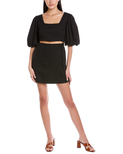 Garrie B Wrap Mini Dress In Black