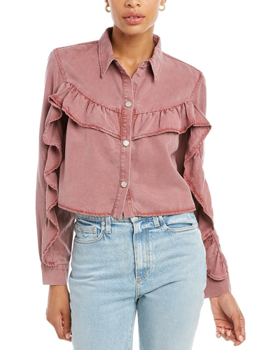 Le Jean Nina Crop Shirt In Purple