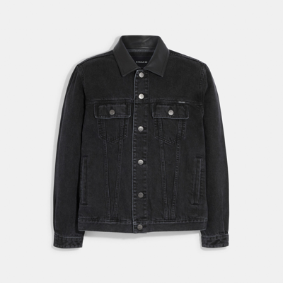 Coach Outlet Denim Jacket With Sherpa Lining In Black