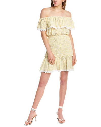 Stellah Smocked Mini Dress In Yellow