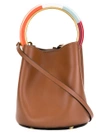 Marni Bucket Treasure Pannier In Leather Colour Leather In Maroon