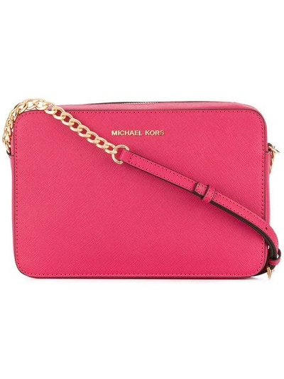 Michael Michael Kors Jet Set Large Crossbody Bag In Pink