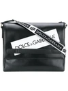 Dolce & Gabbana Logo Panel Messenger Bag In Hniblack
