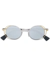 Kuboraum Crooked Arm Sunglasses In Metallic
