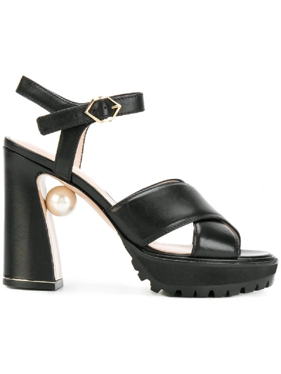 Nicholas Kirkwood Annabel Pearl-heeled Platform Sandals In Black