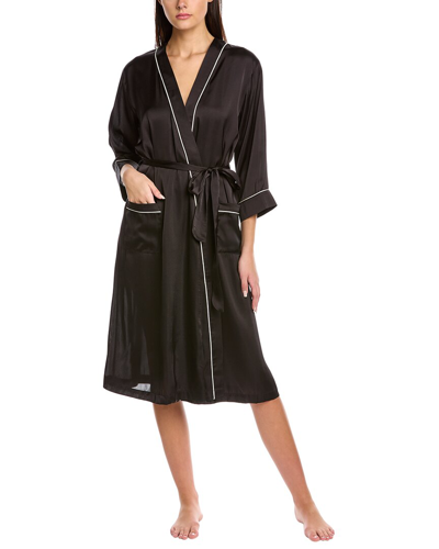 Garrie B Piping Robe In Black | ModeSens