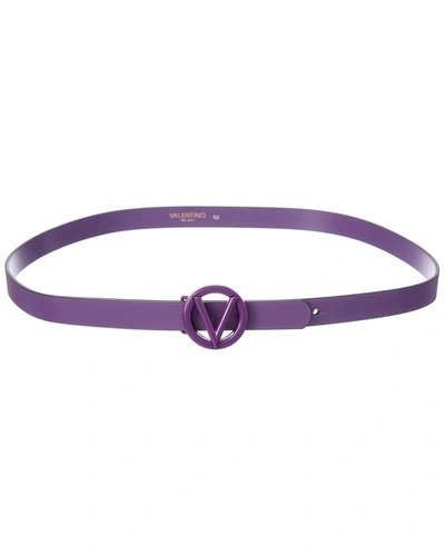Valentino By Mario Valentino Baby Leather Belt In Purple
