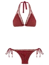 Amir Slama Crochet Bikini Set In Red