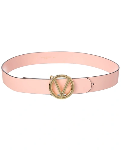 Valentino By Mario Valentino Bessy Gold Leather Belt In Pink