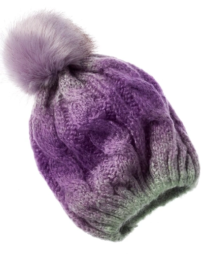Adrienne Landau Ombre Pom Hat In Purple