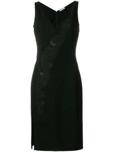 Versace Lace Inset Sheath Dress In Black | ModeSens