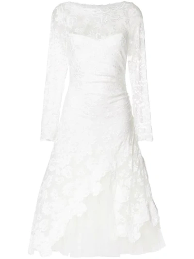 Olvi S Lace-embroidered Flared Dress In White