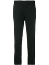 P.a.r.o.s.h Elasticated Waist Cropped Trousers In Black