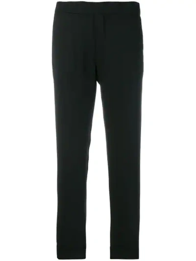 P.a.r.o.s.h Elasticated Waist Cropped Trousers In Black