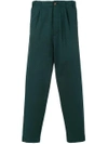 Société Anonyme High Waist Crop Tapered Trousers In Green