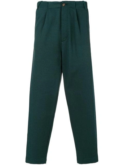Société Anonyme High Waist Crop Tapered Trousers In Green