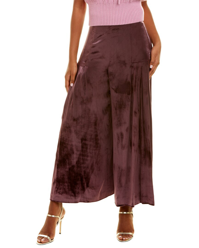 Temperley London Breeze Silk-blend Trouser In Purple