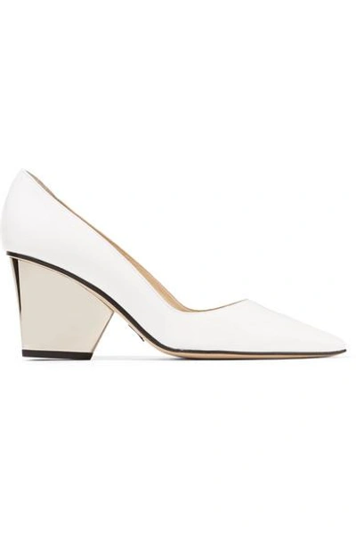 Paul Andrew Lotta Patent-leather Pumps In White