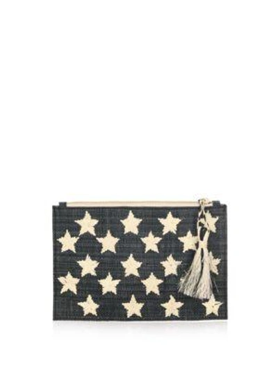 Kayu Star Straw Pouch In Black