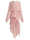 Preen Line Eden Floral-print Ruffle-trimmed Crepe Dress In Pink White